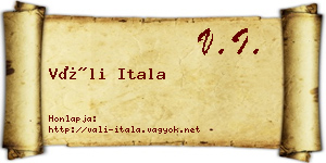 Váli Itala névjegykártya